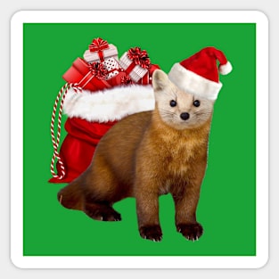 Xmas Pine Marten Sticker